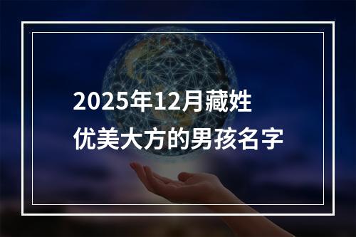 2025年12月藏姓优美大方的男孩名字
