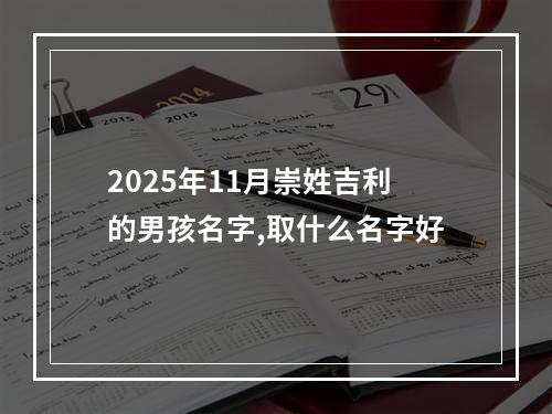 2025年11月崇姓吉利的男孩名字,取什么名字好