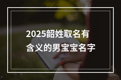 2025韶姓取名有含义的男宝宝名字