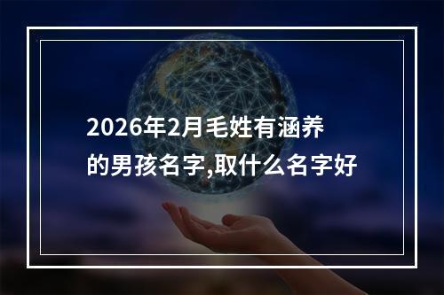 2026年2月毛姓有涵养的男孩名字,取什么名字好