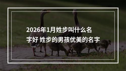 2026年1月姓步叫什么名字好 姓步的男孩优美的名字