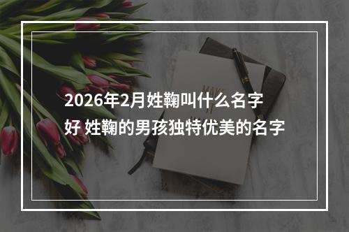 2026年2月姓鞠叫什么名字好 姓鞠的男孩独特优美的名字