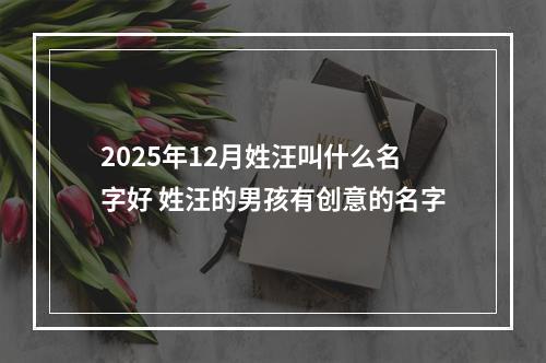 2025年12月姓汪叫什么名字好 姓汪的男孩有创意的名字