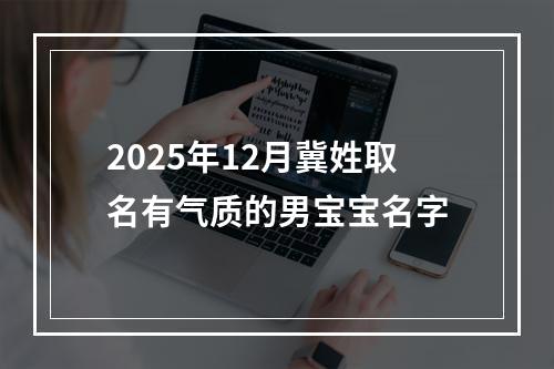 2025年12月冀姓取名有气质的男宝宝名字