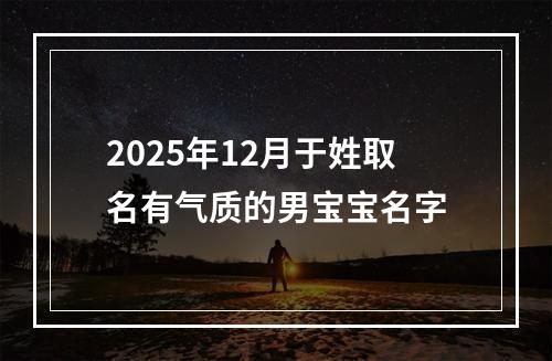 2025年12月于姓取名有气质的男宝宝名字