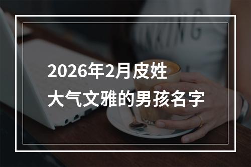 2026年2月皮姓大气文雅的男孩名字