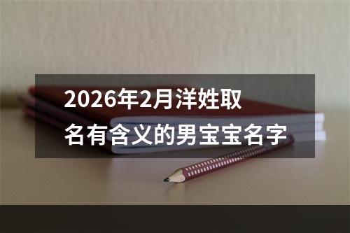 2026年2月洋姓取名有含义的男宝宝名字