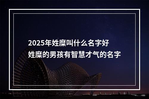 2025年姓糜叫什么名字好 姓糜的男孩有智慧才气的名字