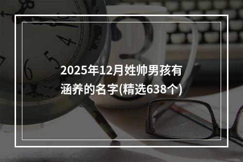 2025年12月姓帅男孩有涵养的名字(精选638个)
