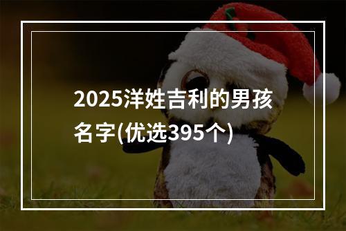 2025洋姓吉利的男孩名字(优选395个)