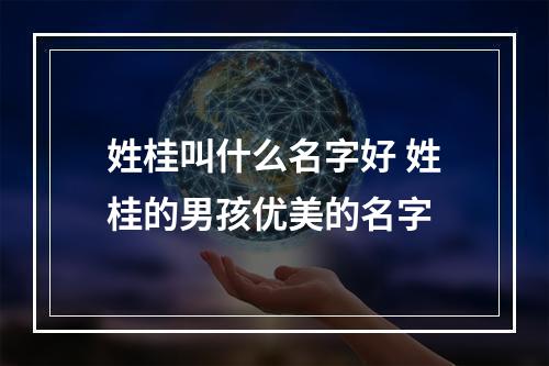 姓桂叫什么名字好 姓桂的男孩优美的名字