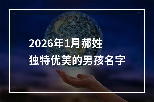 2026年1月郝姓独特优美的男孩名字