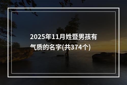 2025年11月姓暨男孩有气质的名字(共374个)