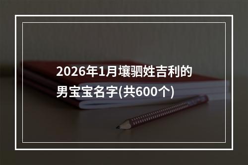 2026年1月壤驷姓吉利的男宝宝名字(共600个)