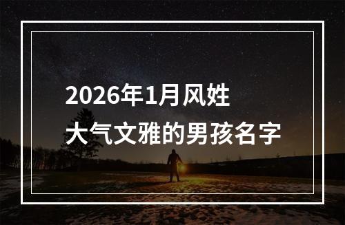 2026年1月风姓大气文雅的男孩名字