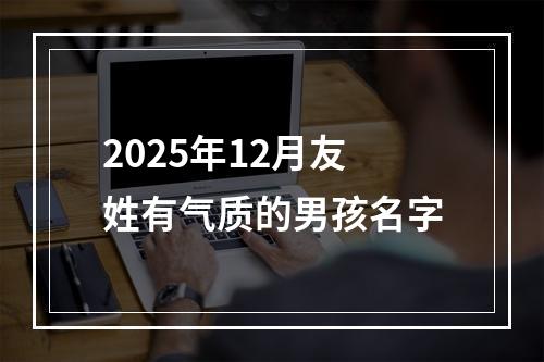 2025年12月友姓有气质的男孩名字