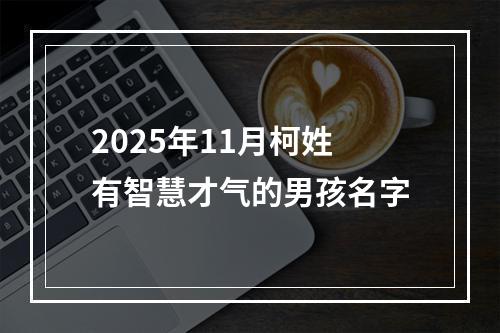 2025年11月柯姓有智慧才气的男孩名字