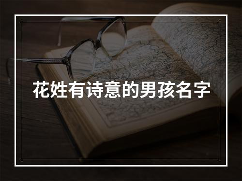 花姓有诗意的男孩名字