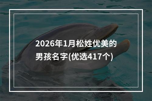 2026年1月松姓优美的男孩名字(优选417个)