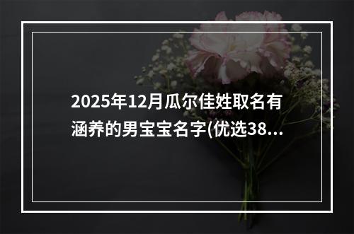 2025年12月瓜尔佳姓取名有涵养的男宝宝名字(优选382个)