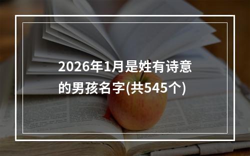 2026年1月是姓有诗意的男孩名字(共545个)