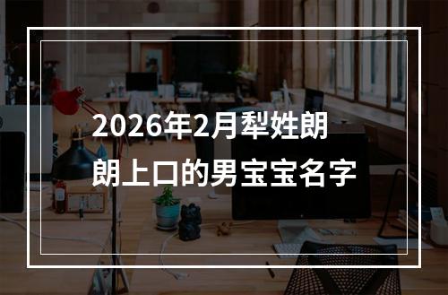 2026年2月犁姓朗朗上口的男宝宝名字