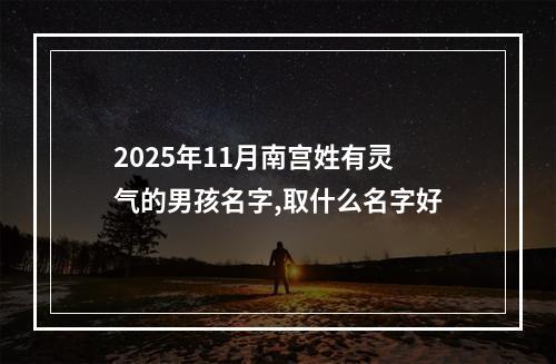 2025年11月南宫姓有灵气的男孩名字,取什么名字好