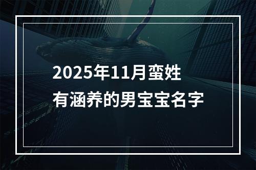2025年11月蛮姓有涵养的男宝宝名字