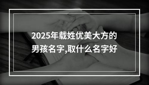 2025年载姓优美大方的男孩名字,取什么名字好