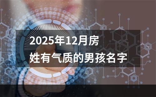 2025年12月房姓有气质的男孩名字