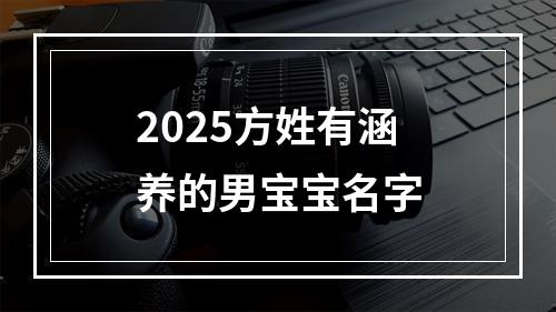 2025方姓有涵养的男宝宝名字