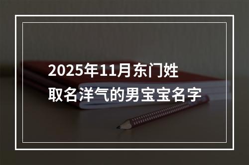 2025年11月东门姓取名洋气的男宝宝名字