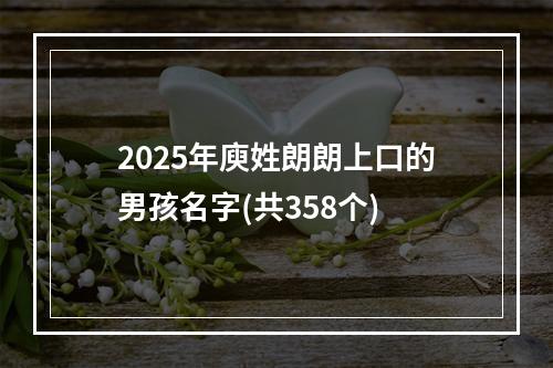2025年庾姓朗朗上口的男孩名字(共358个)