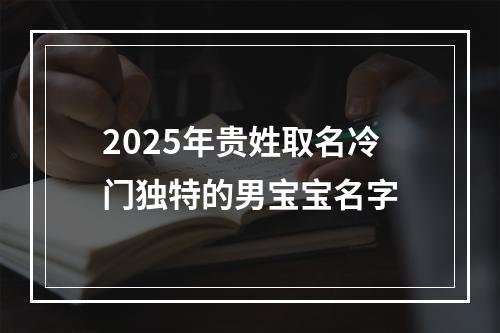2025年贵姓取名冷门独特的男宝宝名字