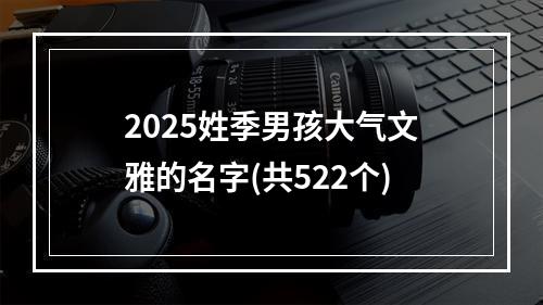 2025姓季男孩大气文雅的名字(共522个)