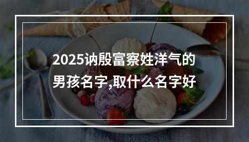 2025讷殷富察姓洋气的男孩名字,取什么名字好