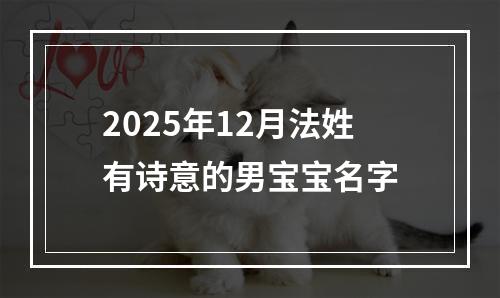 2025年12月法姓有诗意的男宝宝名字