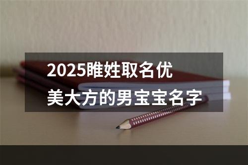 2025睢姓取名优美大方的男宝宝名字