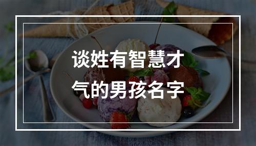 谈姓有智慧才气的男孩名字