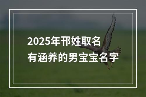 2025年邗姓取名有涵养的男宝宝名字