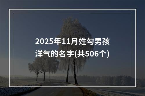 2025年11月姓勾男孩洋气的名字(共506个)
