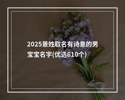 2025景姓取名有诗意的男宝宝名字(优选610个)