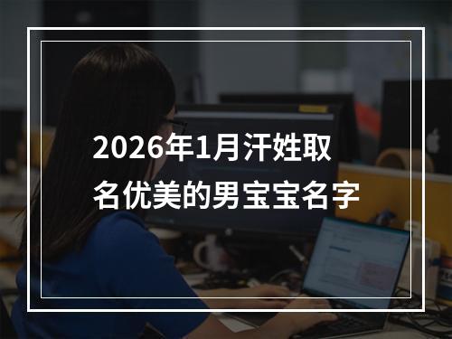 2026年1月汗姓取名优美的男宝宝名字