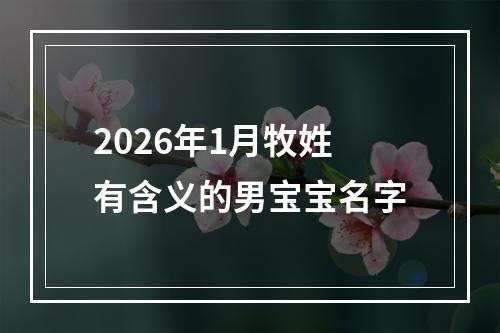 2026年1月牧姓有含义的男宝宝名字