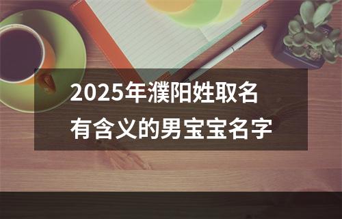 2025年濮阳姓取名有含义的男宝宝名字