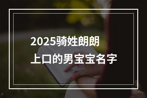 2025骑姓朗朗上口的男宝宝名字