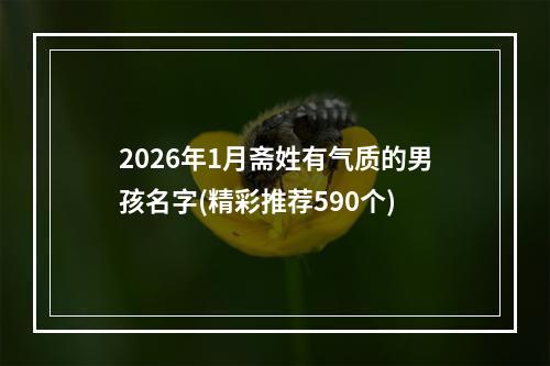 2026年1月斋姓有气质的男孩名字(精彩推荐590个)