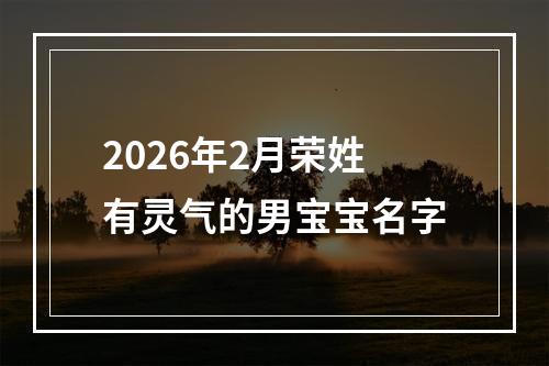 2026年2月荣姓有灵气的男宝宝名字