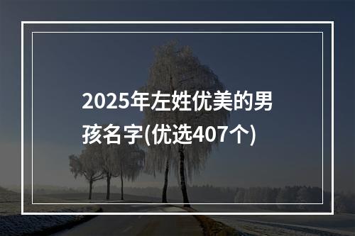 2025年左姓优美的男孩名字(优选407个)