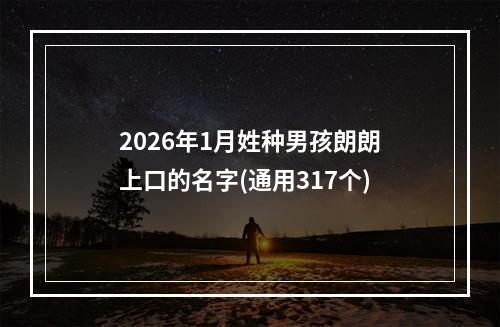 2026年1月姓种男孩朗朗上口的名字(通用317个)